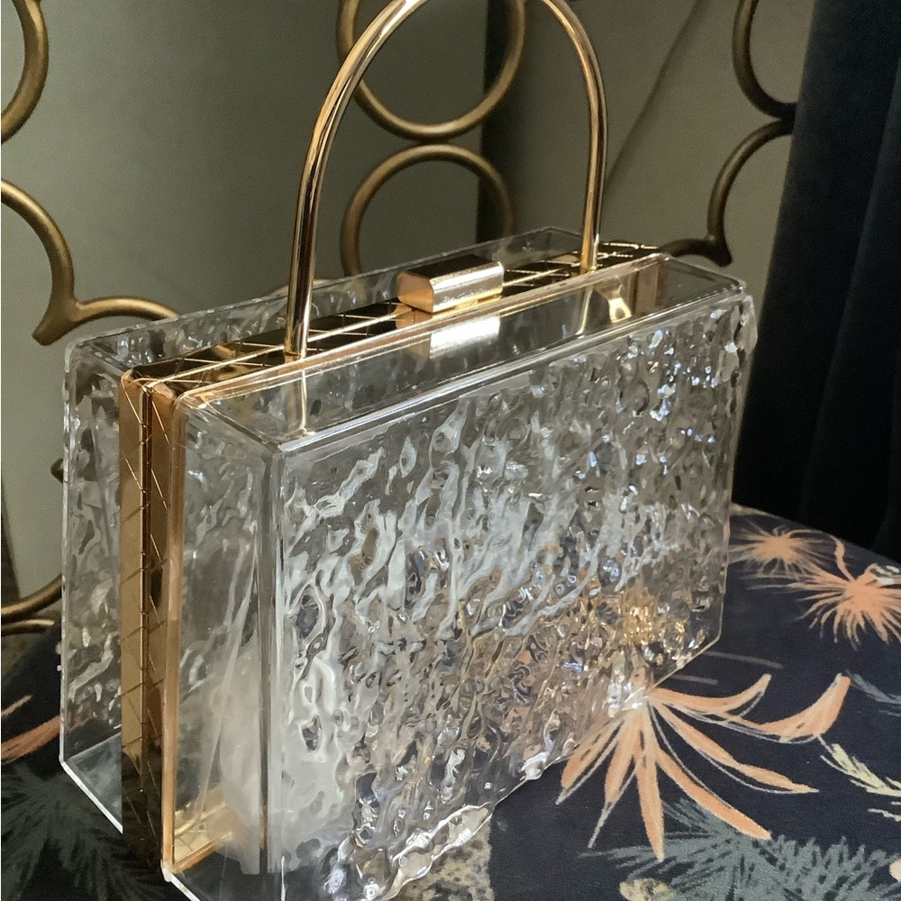 Elegant Clear and Gold Handbag